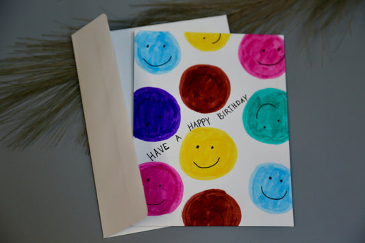 Smiley Face Birthday Post Card