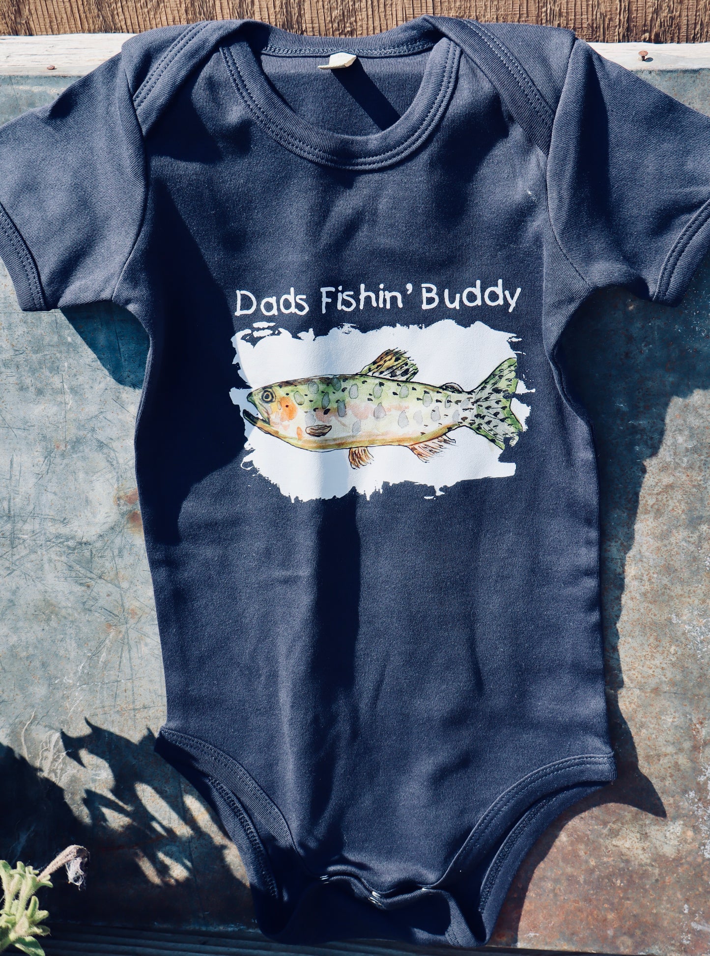 "Daddy's Fishing Buddy" onesie