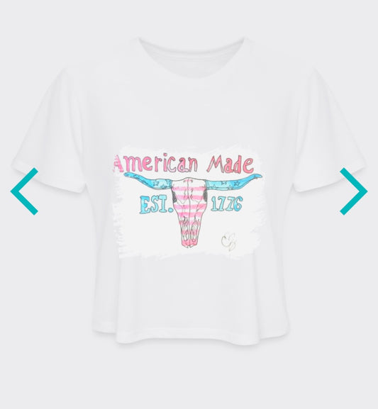 "american made" crop top