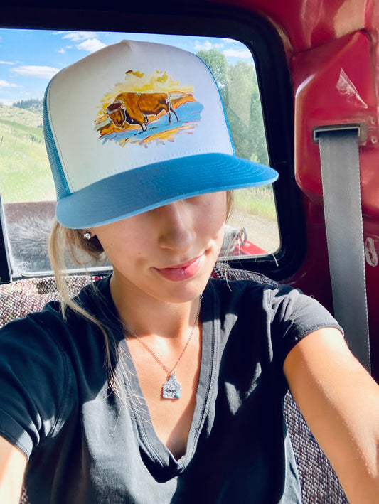 Woodrow the buffalo trucker cap